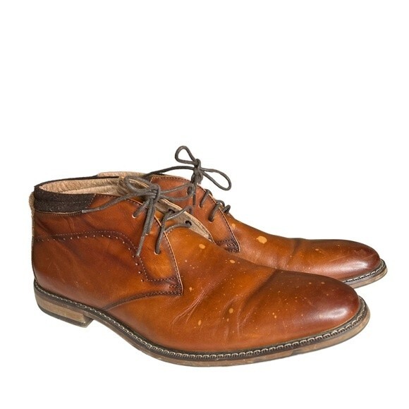 Stacy Adams Mens Leather Size 12 M Chukka Ankle Tie Boots